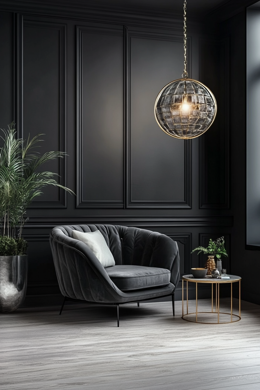 2. Moody Charcoal Sophistication (Gray Living Room Ideas) - Gray Living Room Ideas