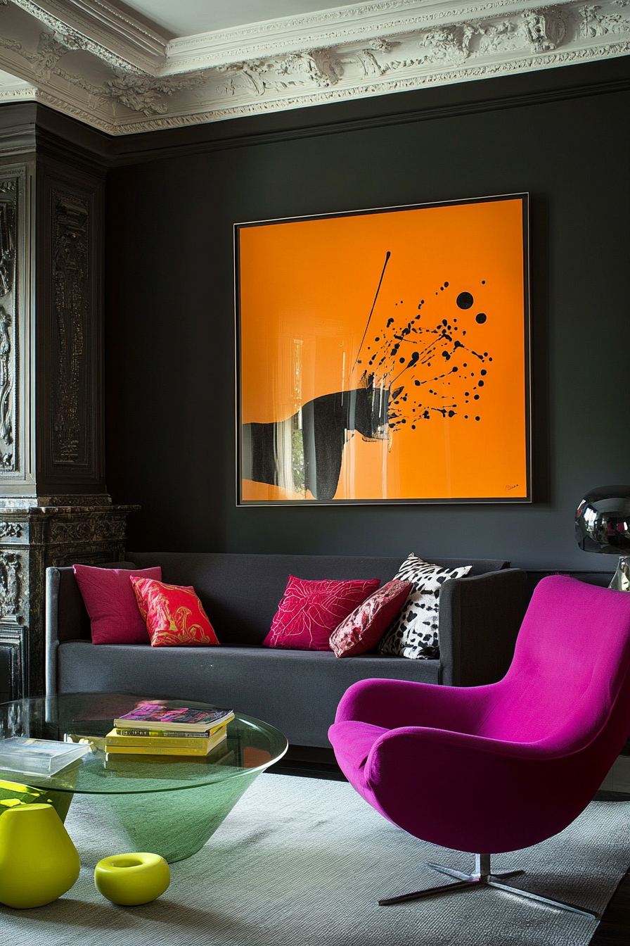 9. Eclectic Artist's Space (Gray Living Room Ideas) - Gray Living Room Ideas