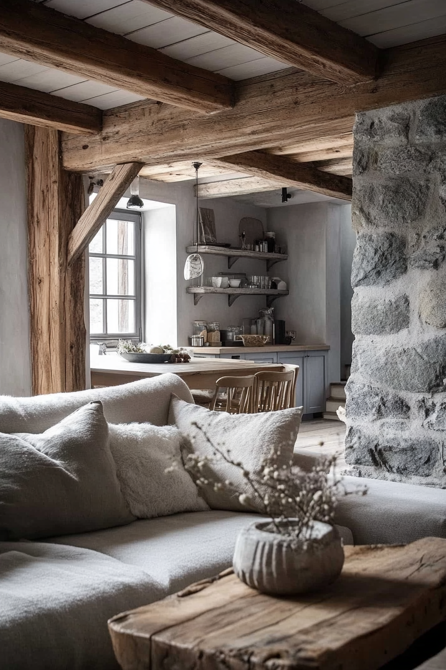 10. Rustic Charm with Gray Accents (Gray Living Room Ideas) - Gray Living Room Ideas