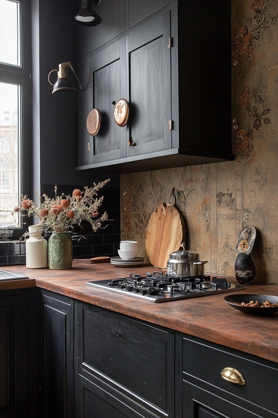 8. Dark Earthy Tones (Black Kitchen Ideas) - Black Kitchen Ideas
