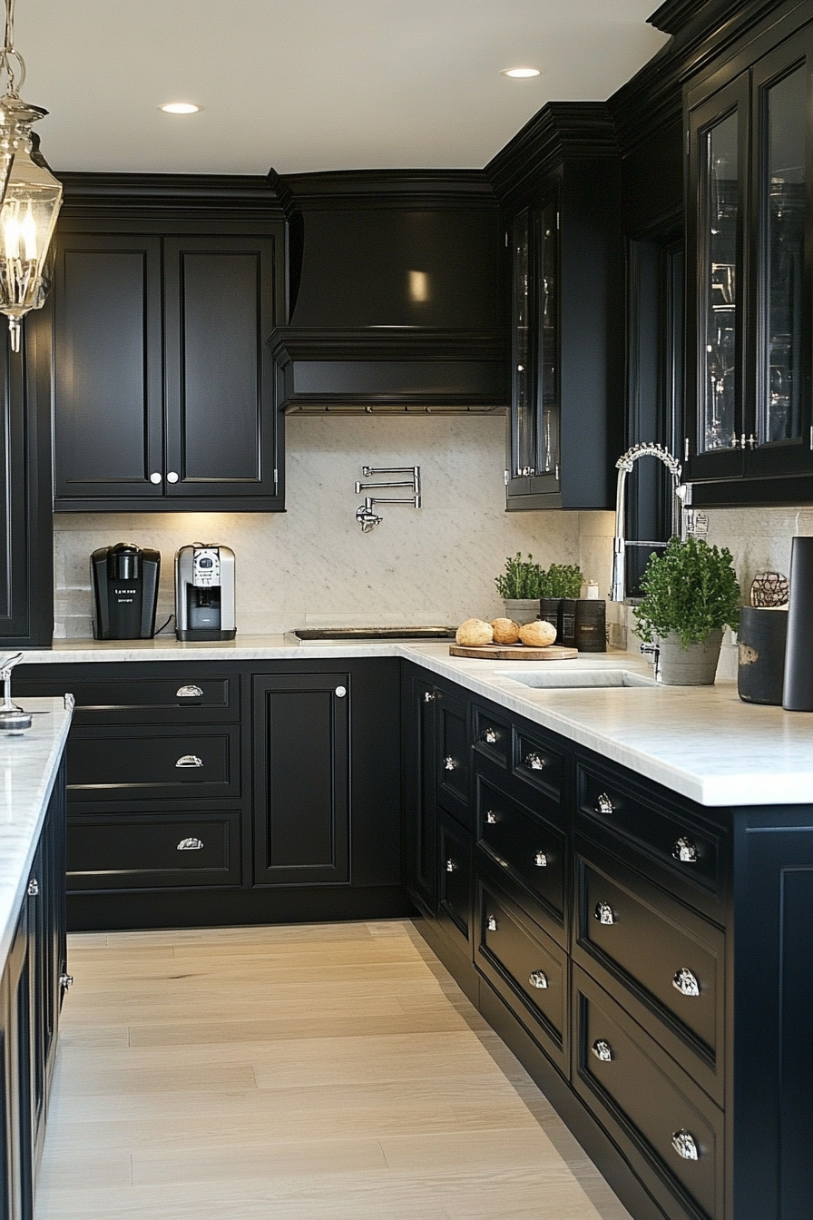 9. Classic Elegance (Black Kitchen Ideas) - Black Kitchen Ideas