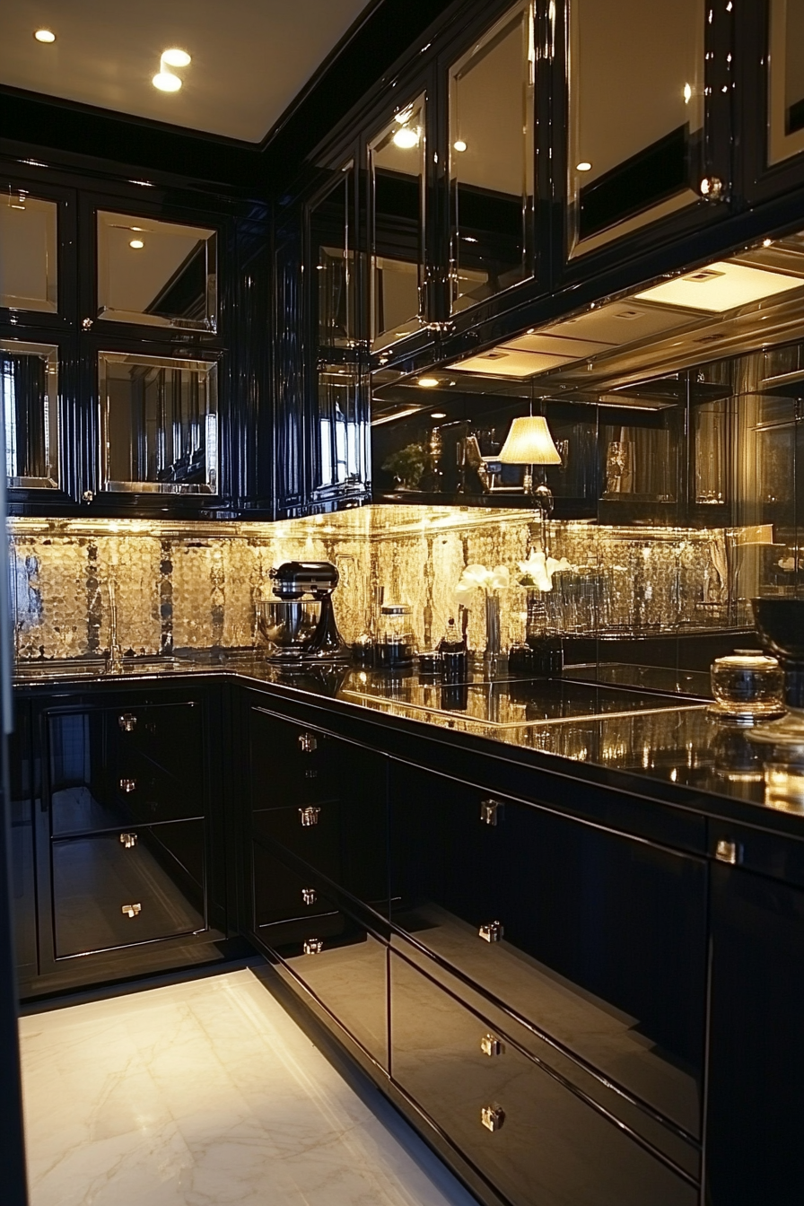 17. Art Deco Revival (Black Kitchen Ideas) - Black Kitchen Ideas