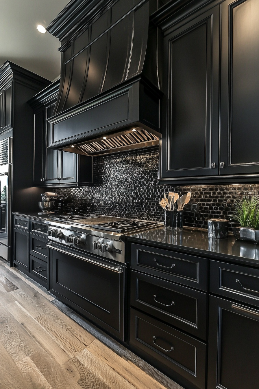 25. Black and Bold Patterns (Black Kitchen Ideas) - Black Kitchen Ideas