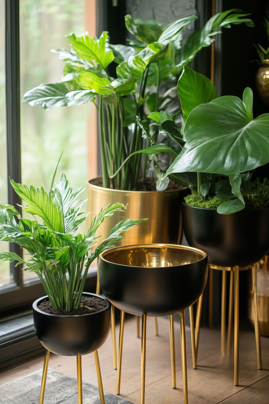 15. Botanical Elegance (Black And Gold Living Room Ideas) - Black And Gold Living Room Ideas