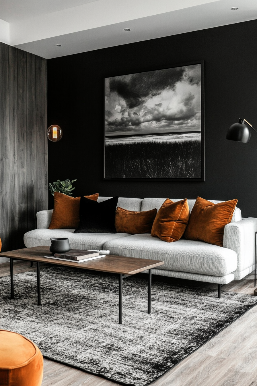 17. Soft Black Accents (Black Living Room Ideas) - Black Living Room Ideas