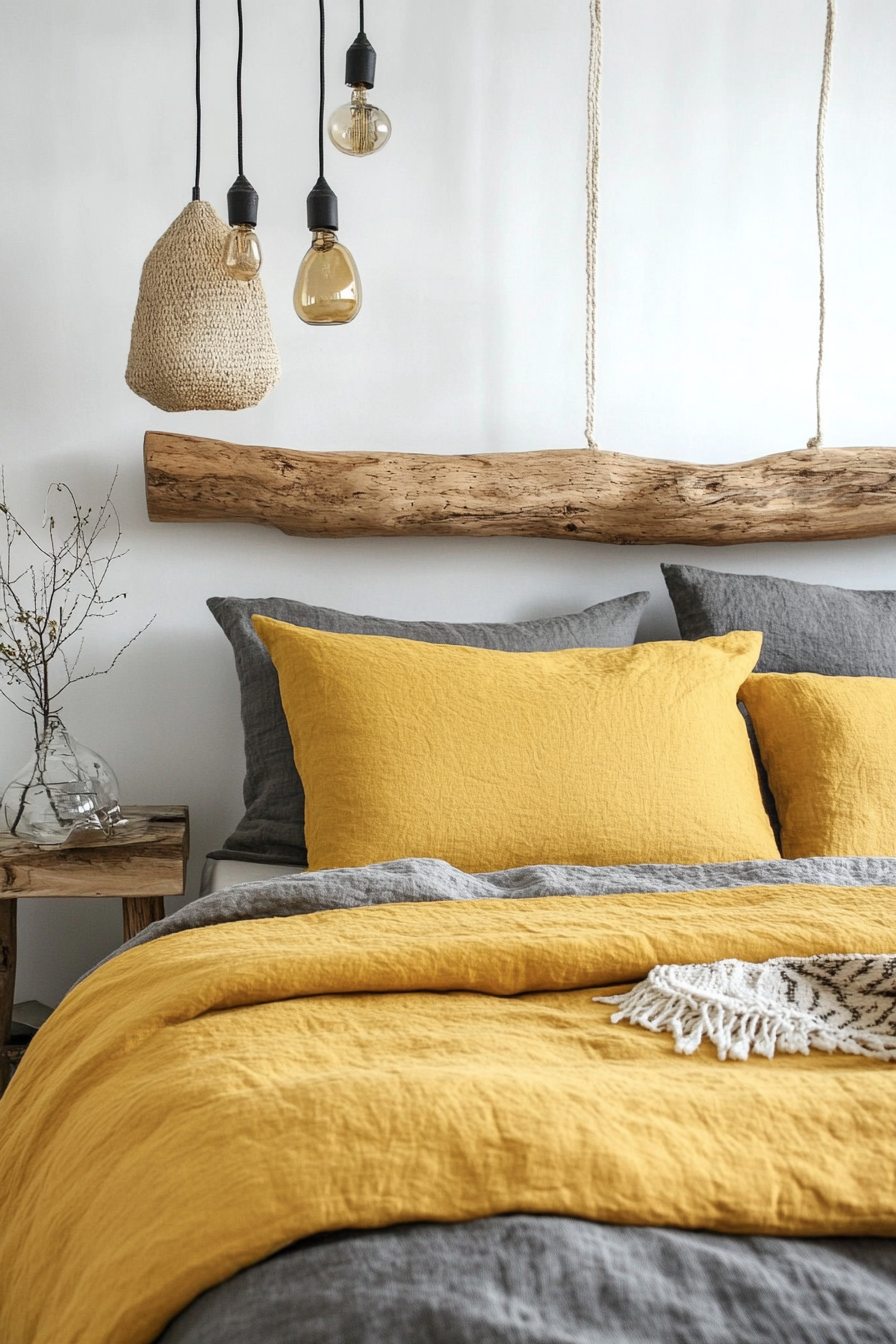 10. Boho Sunshine Retreat (Yellow And Gray Bedroom Ideas) - Yellow And Gray Bedroom Ideas