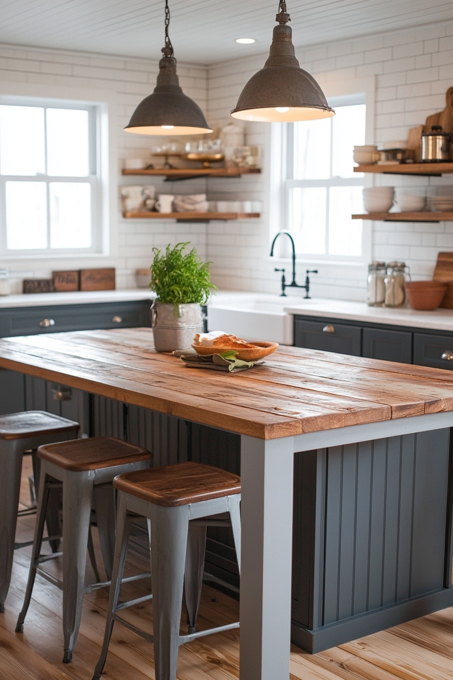 4. Two-Tone Cabinetry (Farmhouse Kitchen Ideas) - Farmhouse Kitchen Ideas