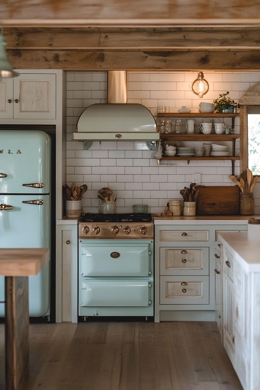 21. Antique Appliance Accents (Farmhouse Kitchen Ideas) - Farmhouse Kitchen Ideas