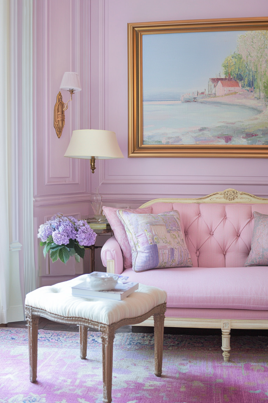 20. Lavender and Rose Serenity (Pink Living Room Ideas) - Pink Living Room Ideas