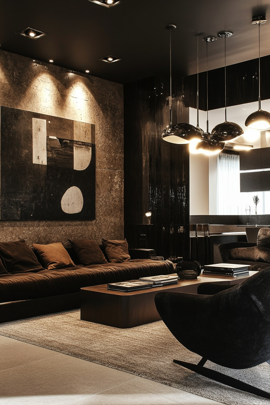21. Elegant Monochrome (Black And Brown Living Room Ideas) - Black And Brown Living Room Ideas