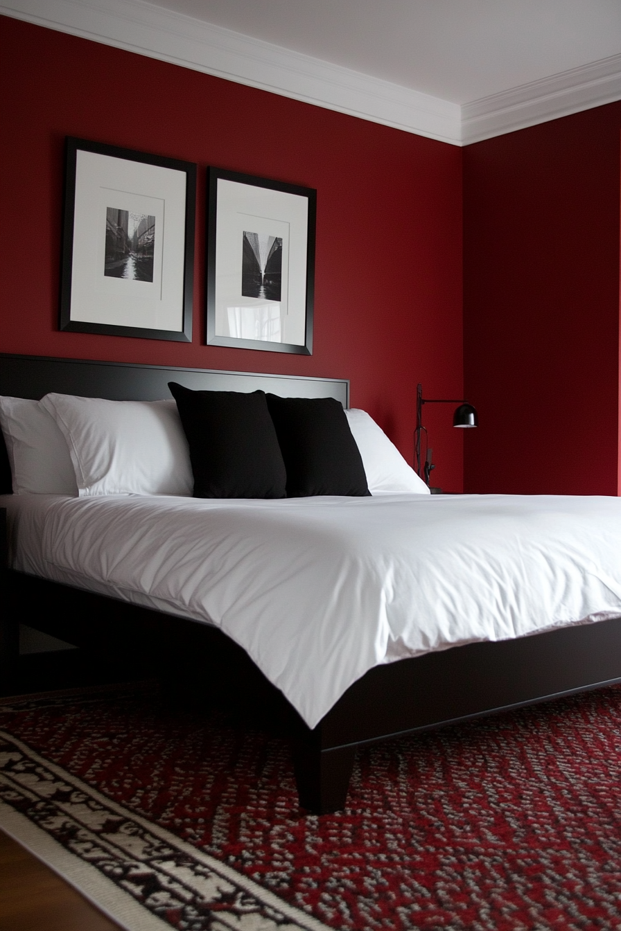 14. Dark Cherry Minimalism (Red Bedroom Ideas) - Red Bedroom Ideas