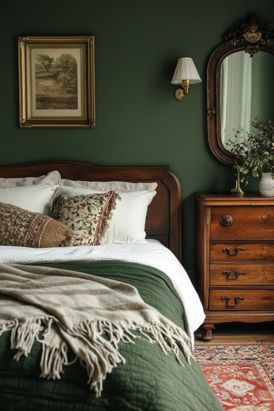7. Vintage Hunter Green (Dark Green Bedroom Ideas) - Dark Green Bedroom Ideas