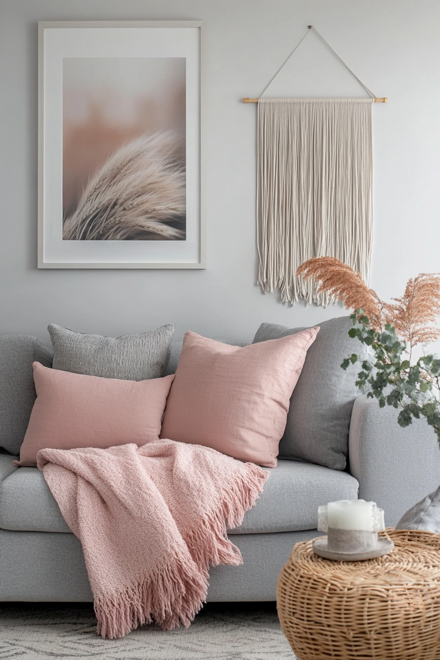 2. Scandinavian Simplicity (Grey And Pink Living Room Ideas) - Grey And Pink Living Room Ideas