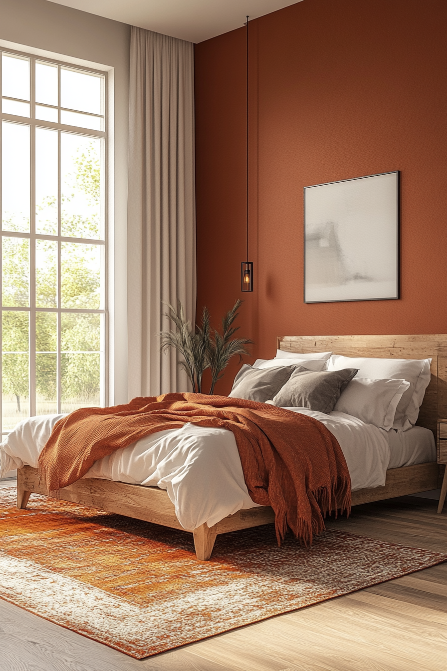 6. Warm Terracotta Charm (Scandinavian Bedroom Ideas) - Scandinavian Bedroom Ideas