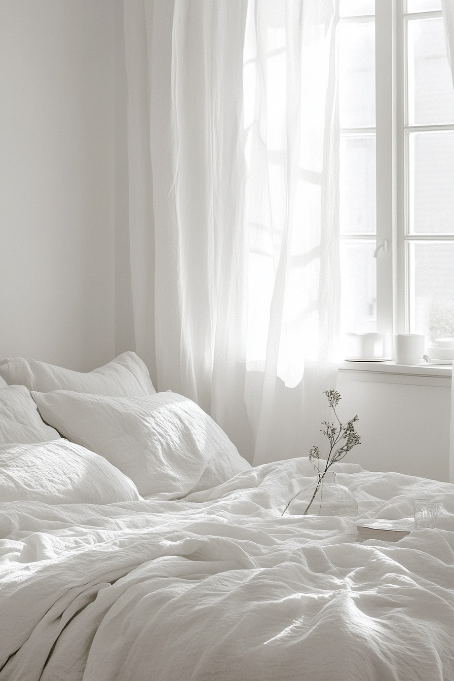 14. Crisp Linen Dream (Scandinavian Bedroom Ideas) - Scandinavian Bedroom Ideas