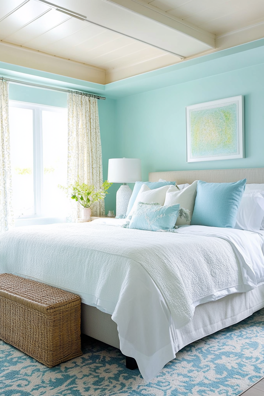 1. Modern Tranquility (Turquoise Bedroom Ideas) - Turquoise Bedroom Ideas