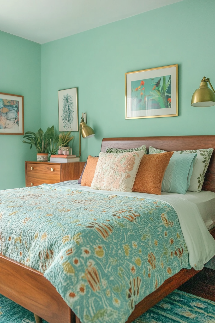 7. Mid-Century Chic (Turquoise Bedroom Ideas) - Turquoise Bedroom Ideas
