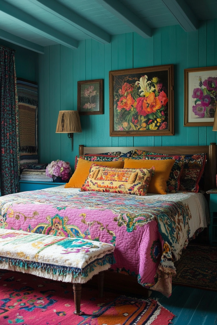 9. Eclectic Wonderland (Turquoise Bedroom Ideas) - Turquoise Bedroom Ideas