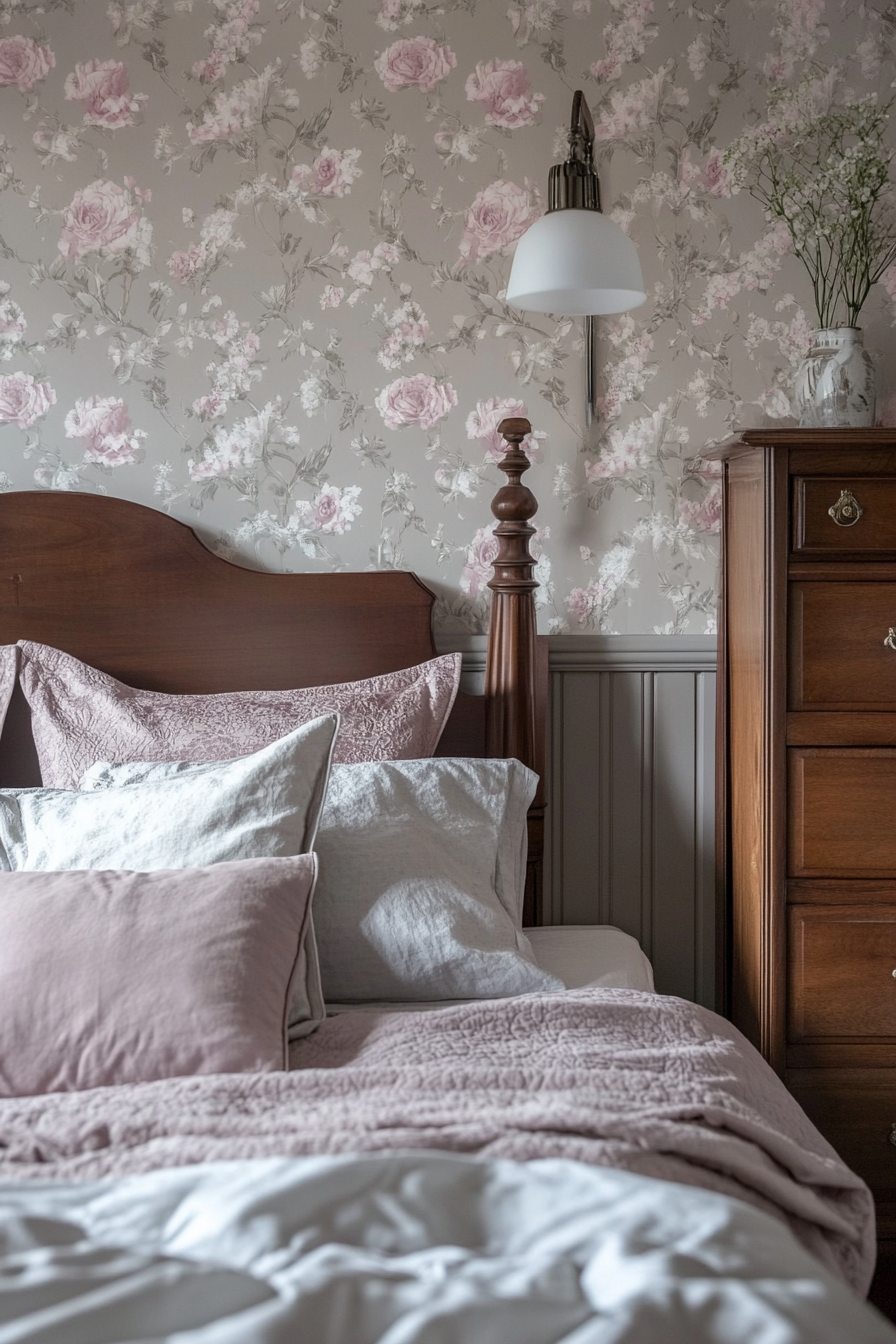 14. Antique Rose and Shadow Grey Traditional (Pink And Grey Bedroom Ideas) - Pink And Grey Bedroom Ideas