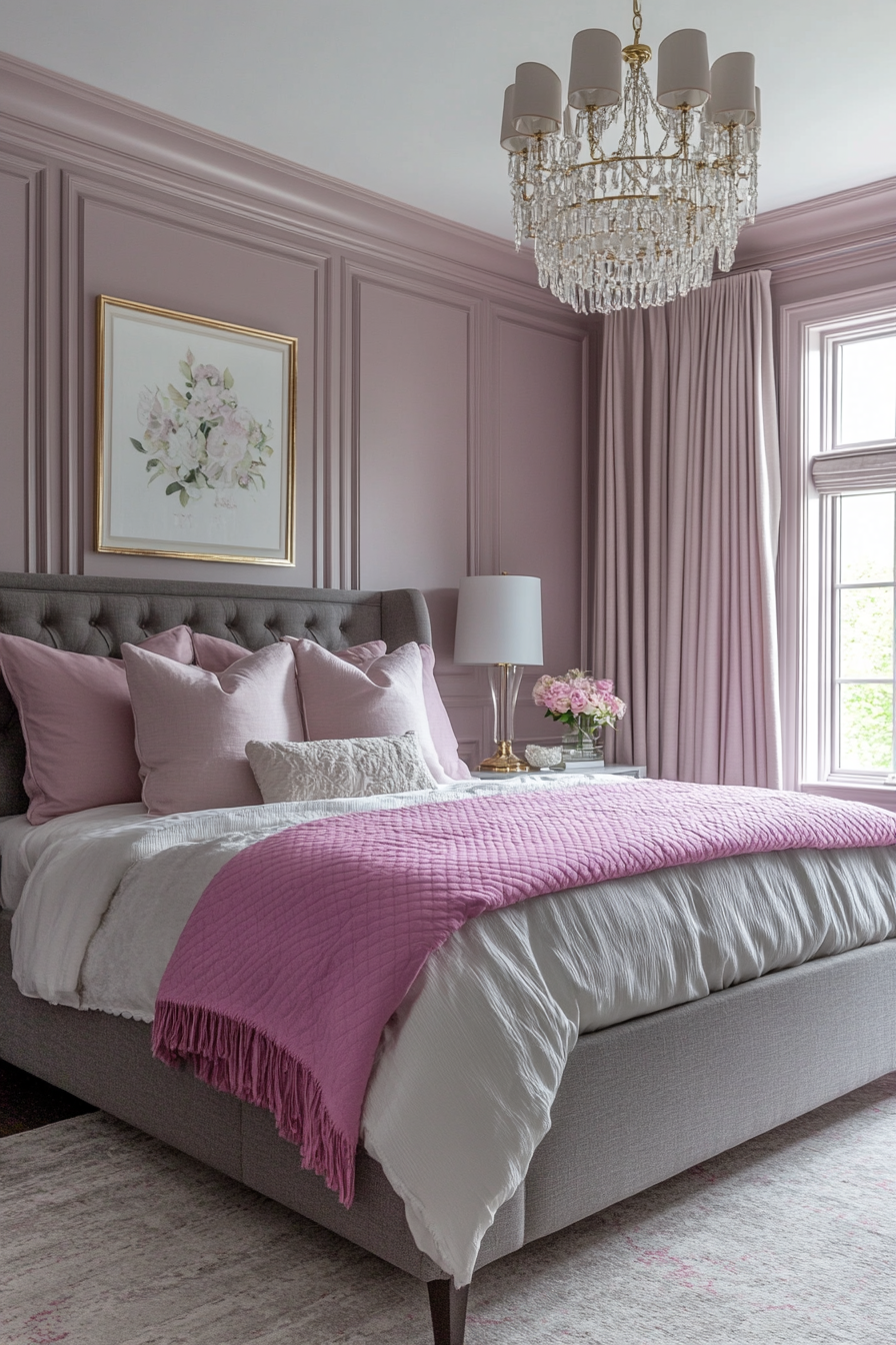 27. Blush Pink and Smoky Grey Timeless Harmony (Pink And Grey Bedroom Ideas) - Pink And Grey Bedroom Ideas