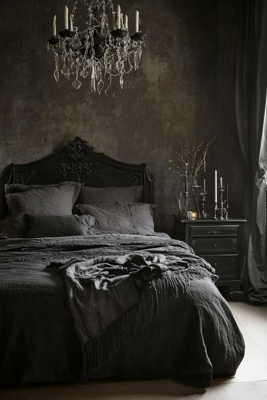 8. Soft Gothic (Black And Gray Bedroom Ideas) - Black And Gray Bedroom Ideas