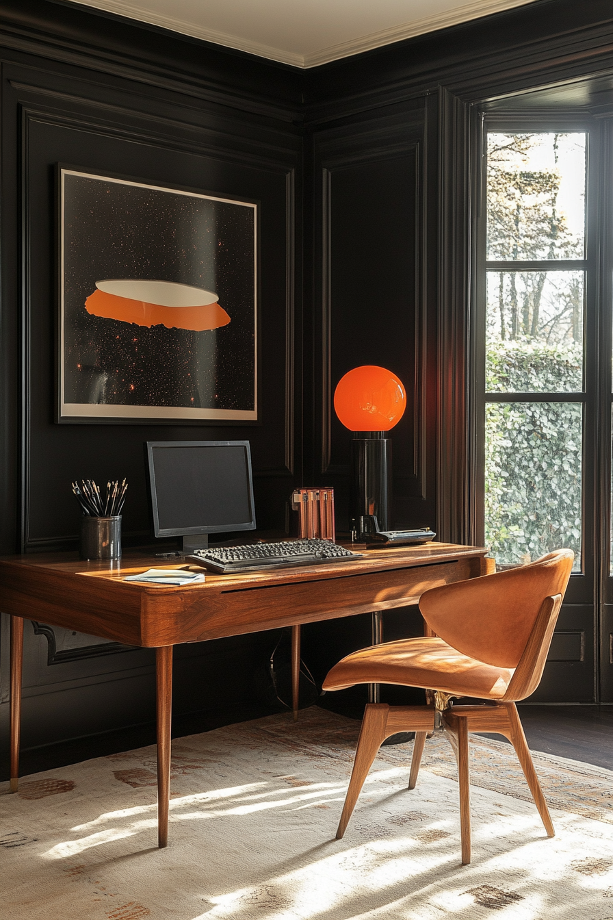 23. Retro 70s Office (Masculine Home Office Ideas) - Masculine Home Office Ideas