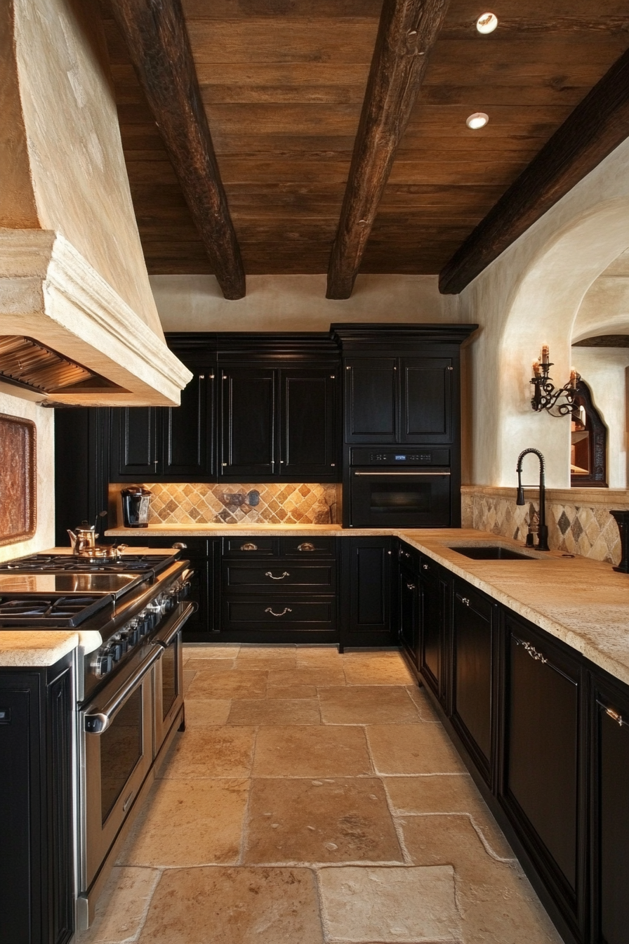 27. Earthy Jet Black (Black Cabinets Kitchen Ideas) - Black Cabinets Kitchen Ideas